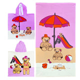 Pack enfant Nounours un Poncho et une Serviette de plage microfibre 100% polyester