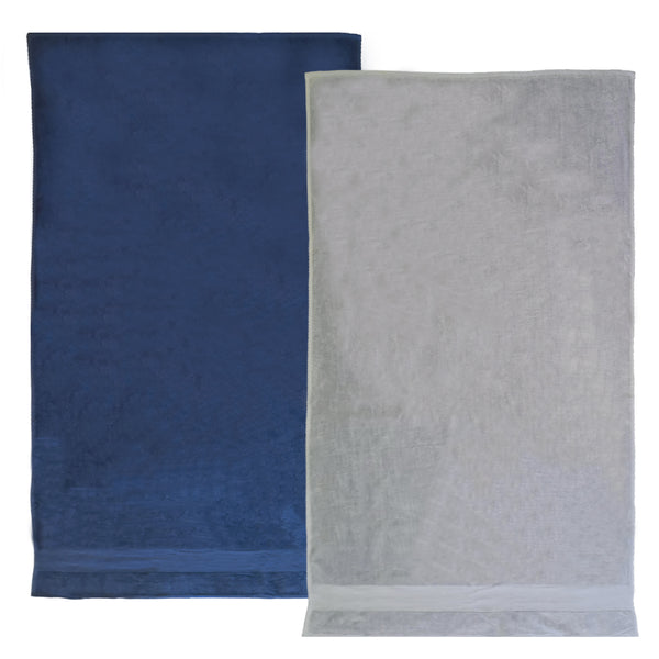 Pack Serviettes de bain éponge velours unies Classy Navy Quarry - Le comptoir de la plage
