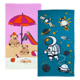 Pack  Serviette de plage enfant microfibre Galactic et Nounours