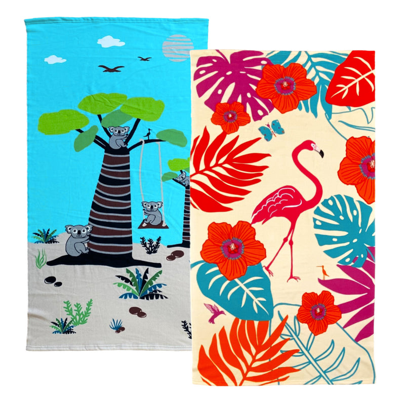 Pack Serviette de plage  enfant microfibre Swing et Lindy