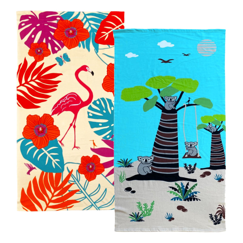 Pack Serviette de plage  enfant microfibre Swing et Lindy