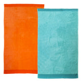 Pack Serviettes de bain éponge unies Jacquard Shady Nectarine Latigo - Le comptoir de la plage