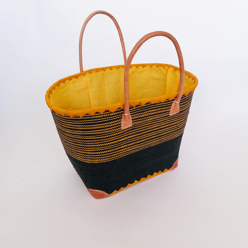 Panier artisanal Mahabo safran - Le comptoir de la plage