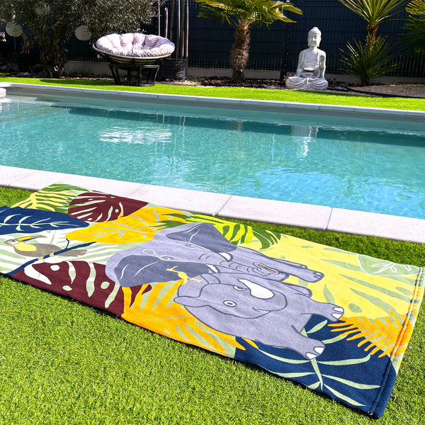 Serviette de plage microfibre Elephant 70x140cm