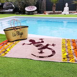 Serviette de plage éponge velours Jacquard Homok - Taille L