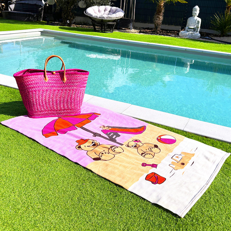 Serviette de plage microfibre Nounours 70x140cm