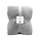 plaid cozy gris clair 130x170 cm, ultra doux 760g/m², idéal  pour chaleur, confort et déco dans toute la maison
