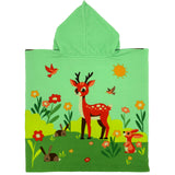 Poncho de plage enfant en microfibre foret  60x120cm 100% polyester 250g/m² motifs imprimés, idéal plage et piscine, séchage ultra rapide, peu encombrant

