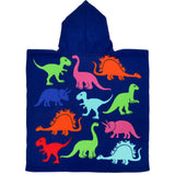 poncho de plage enfant en microfibre dino 60x120cm 250g/m² motifs imprimés, idéal plage et piscine, séchage rapide, peu encombrant