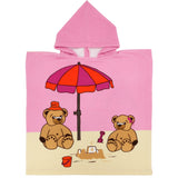 Poncho de plage enfant en microfibre nounours 60x120cm 250g/m² motifs imprimés, idéal plage et piscine, séchage rapide, peu encombrant