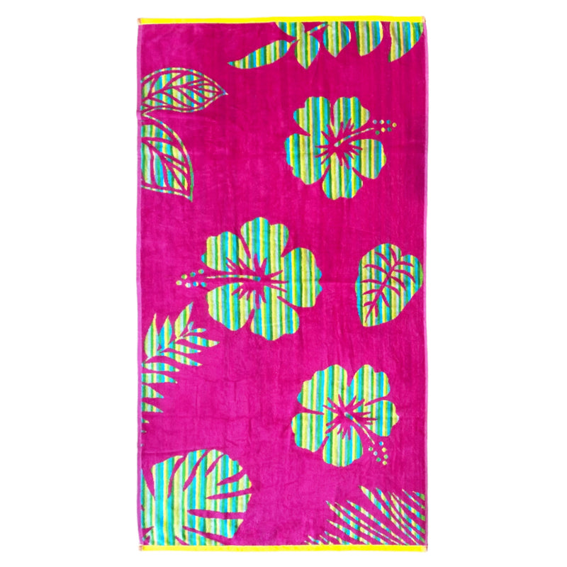Serviette de plage éponge Velours Jacquard Towy 75x150cm - Le comptoir de la plage
