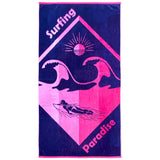 serviette plage velours jacquard capiata 100 % coton 90x170 cm, 400 g/m², douce, absorbante et confortable, pour plage, piscine