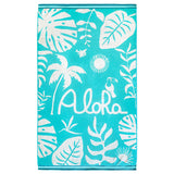 Serviette plage velours jacquard floresta 100 % coton 100x175 cm, 470 g/m², douce, absorbante et confortable, pour plage, piscine