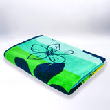 serviette de plage éponge velours jacquard multicolore ibisco 90x170 cm 400g/m² motif Corsica douce et absorbante, idéale pour la piscine ou la plage