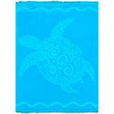 serviette plage velours jacquard jumby bleu 100 % coton 140x180 cm, 340 g/m², douce, absorbante et confortable, idéale pour plage, et piscine