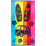 Serviette plage velours jacquard kalimera 100 % coton 90x170 cm, 400 g/m², douce, absorbante et confortable, pour plage, piscine.