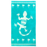 serviette plage velours jacquard koko 100 % coton 90x170 cm, 400 g/m², douce, absorbante et confortable, pour plage, piscine