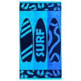 Serviette plage velours jacquard obidos 100 % coton 100x175 cm, 400 g/m², douce, absorbante et confortable, pour plage, piscine