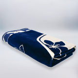 serviette de plage éponge velours jacquard patong 100x175 470g/m²  douce et absorbante, parfaite pour plage, piscine ou sport