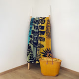 serviette de plage éponge velours jacquard vacances L 90x170cm en coton 400g/m² douce et absorbante, idéale plage et piscine