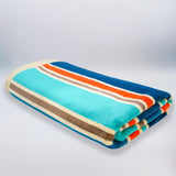 serviette de plage éponge velours jacquard zamora bleu 100x175cm  100 % coton 470g/m² douce et absorbante, parfaite pour plage, piscine ou sport 
