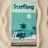 serviette de plage microfibre surfango 90x170 cm, 220 g/m², 100 % polyester, légère et peu encombrante, idéale pour les sorties à la piscine ou à la plage pour un adulte ou en famille