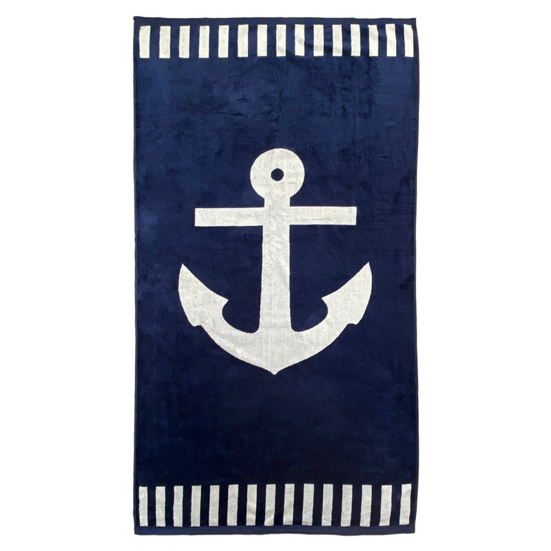 Serviette de plage éponge velours Jacquard HOUSTON - Taille L