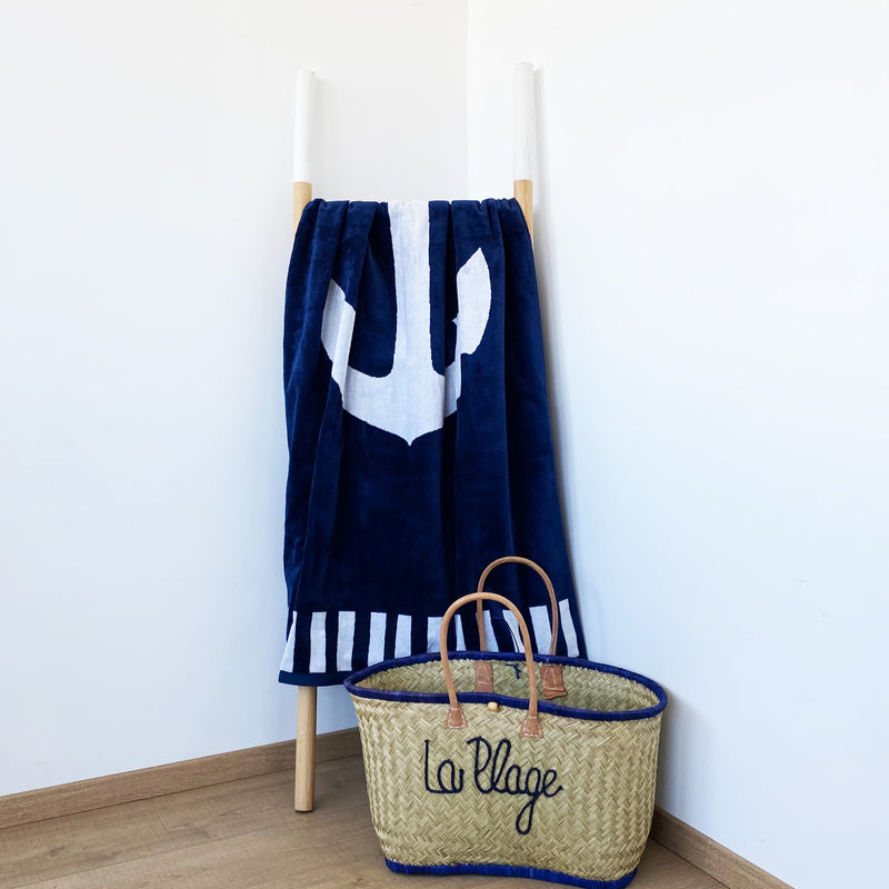 Serviette de plage éponge velours Jacquard HOUSTON - Taille L
