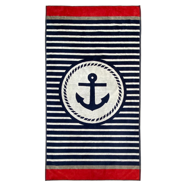 Serviette de plage éponge velours Jacquard LISBOA - Taille L