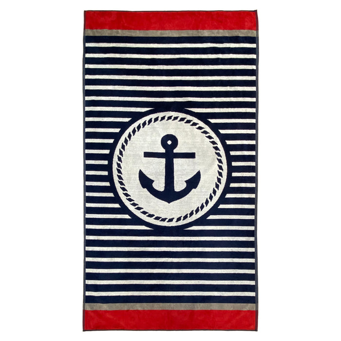 le comptoir de la plage Serviette de plage éponge velours Jacquard LISBOA - Taille L