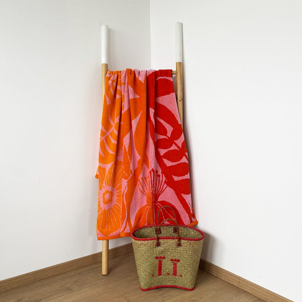 Serviette de plage éponge Velours Jacquard Primavera- Taille L 90x170cm - Le comptoir de la plage