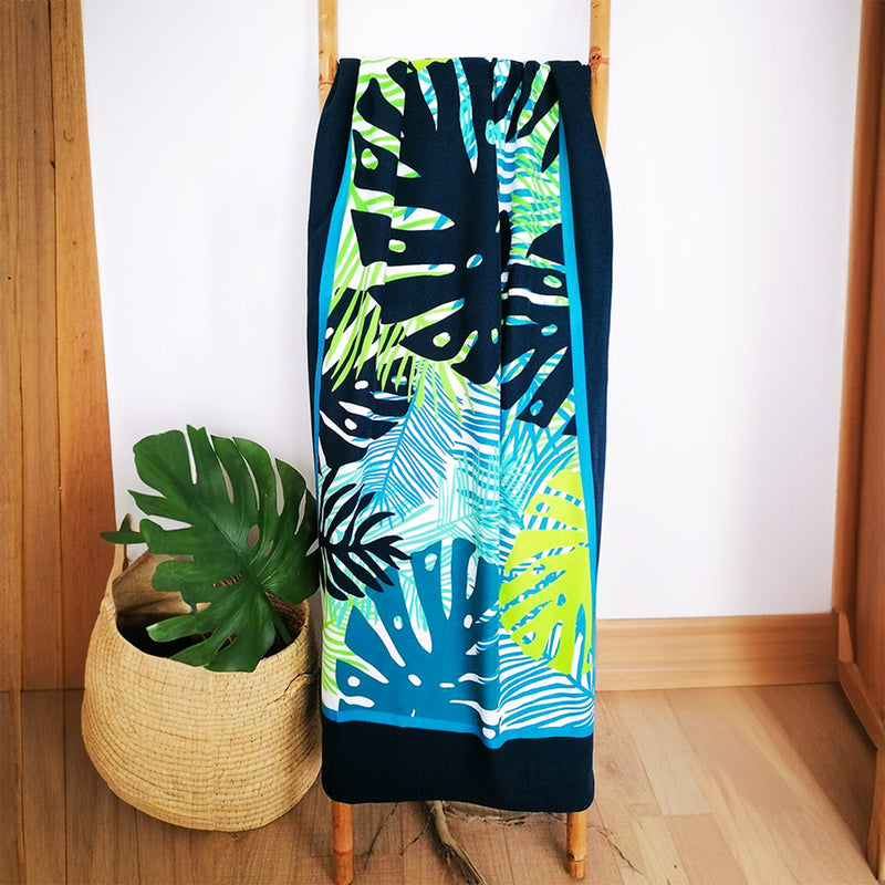 Serviette de plage microfibre Tropical leaves 90x170cm