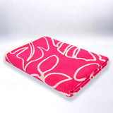 serviette de plage éponge velours jacquard colca rose 90x170cm 400g/m² douce et absorbante, idéale piscine, plage ou salle de bain.