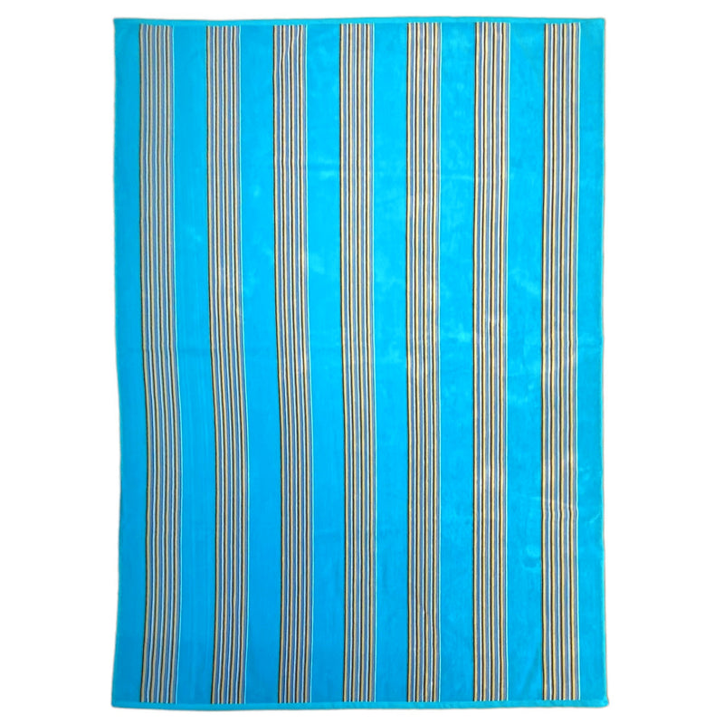 Serviette de plage éponge velours Jacquard Milonga Turquoise - Le comptoir de la plage