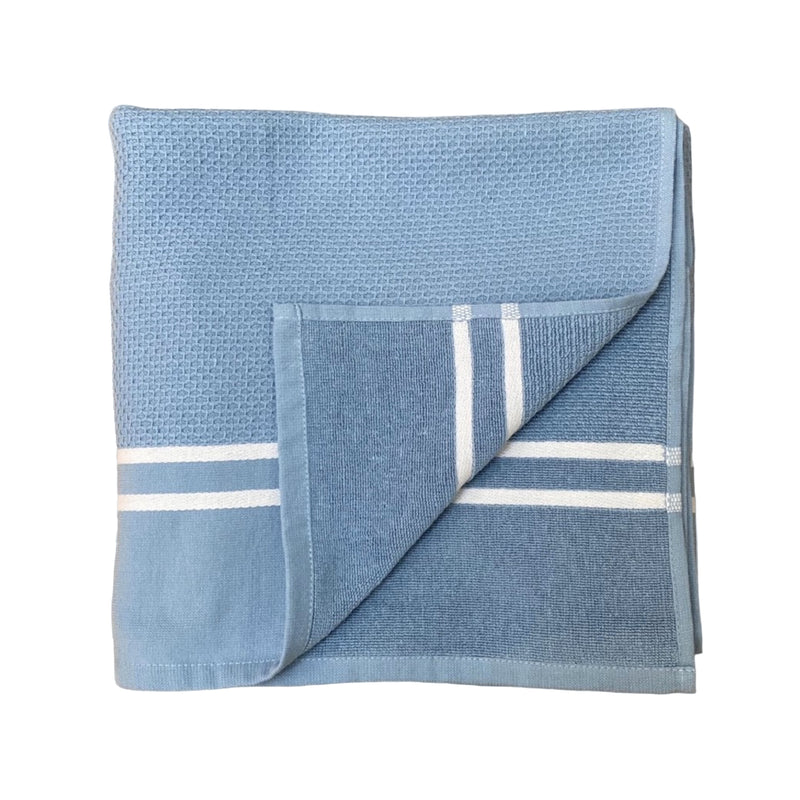 Fouta gaufrée coton gris bleu - Le comptoir de la plage