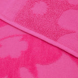 zoom serviette de plage éponge velours kervel jacquard unie ciselé Rose 90x170 340g/m² douce et absorbante, idéale piscine, plage ou salle de bain
