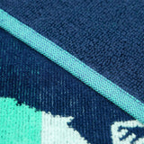 zoom serviette de plage éponge velours jacquard multicolore ibisco 90x170 cm 400g/m² motif Corsica douce et absorbante, idéale pour la piscine ou la plage