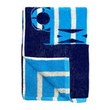 zoom serviette plage velours jacquard santorini 100 % coton 100x175 cm, 470 g/m², douce, absorbante et confortable, idéale plage et piscine