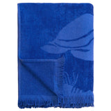 zoom serviette plage velours jacquard starfish bleu 100 % coton 140x180 cm, 340 g/m², douce, absorbante et confortable, idéale pour plage, et piscine