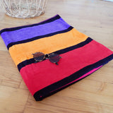 Serviette de plage velours Jacquard Happy Fresh, large - Le comptoir de la plage
