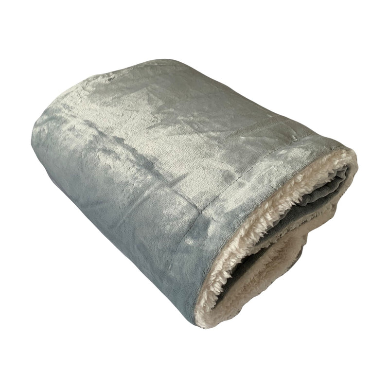 Plaid super doux imitation mouton gris clair - Le comptoir de la plage
