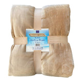 Plaid ultra doux doublé imitation Mouton beige clair - Le comptoir de la plage