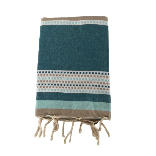 Fouta coton plate traditionnelle Banado bleue - Le comptoir de la plage