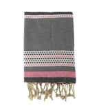 Fouta coton plate traditionnelle Banado rose - Le comptoir de la plage