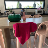Essuie-mains cuisine uni fuchsia 50 x 50 set de trois pièces
