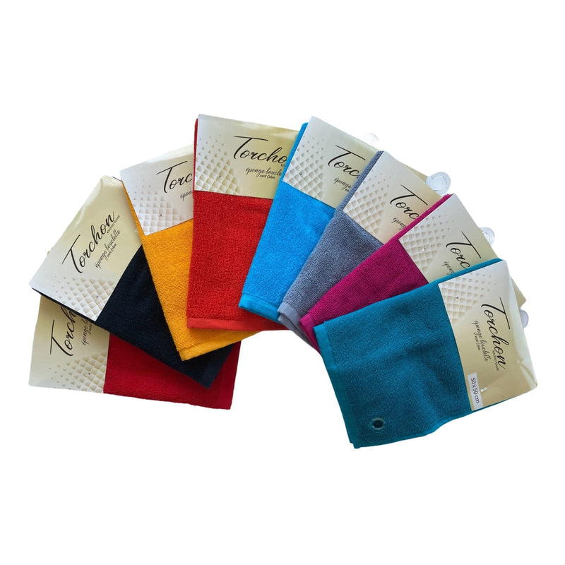 Essuie-mains cuisine uni gris 50 x 50 set de trois pièces