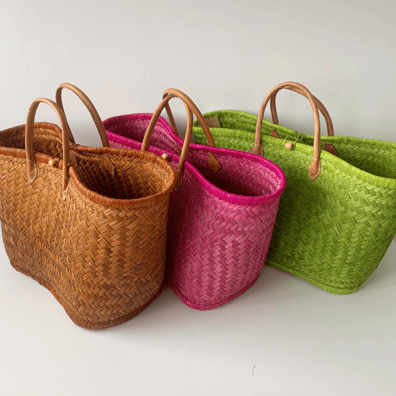 Collection de paniers artisanaux Aravola Luxe unis - Le comptoir de la plage