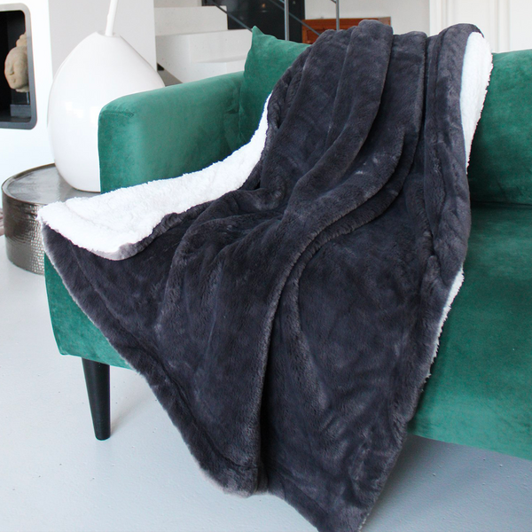 Plaid imitation lapin - 130x170 cm 610 g/m² - Ultra doux et cocconing - LE COMPTOIR DE LA PLAGE