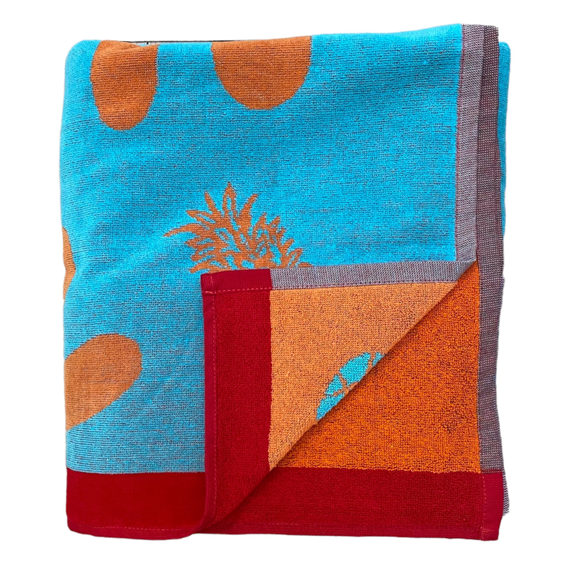 Serviette de plage éponge Velours Jacquard Daisies - Taille XL