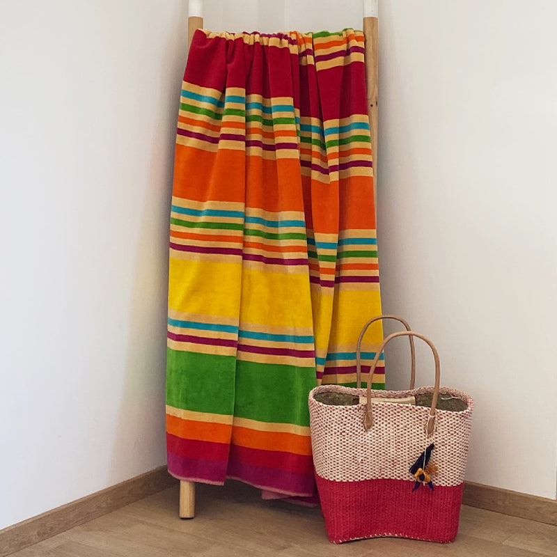 Serviette de bain en coton multicolore Kastela - Le comptoir de la plage